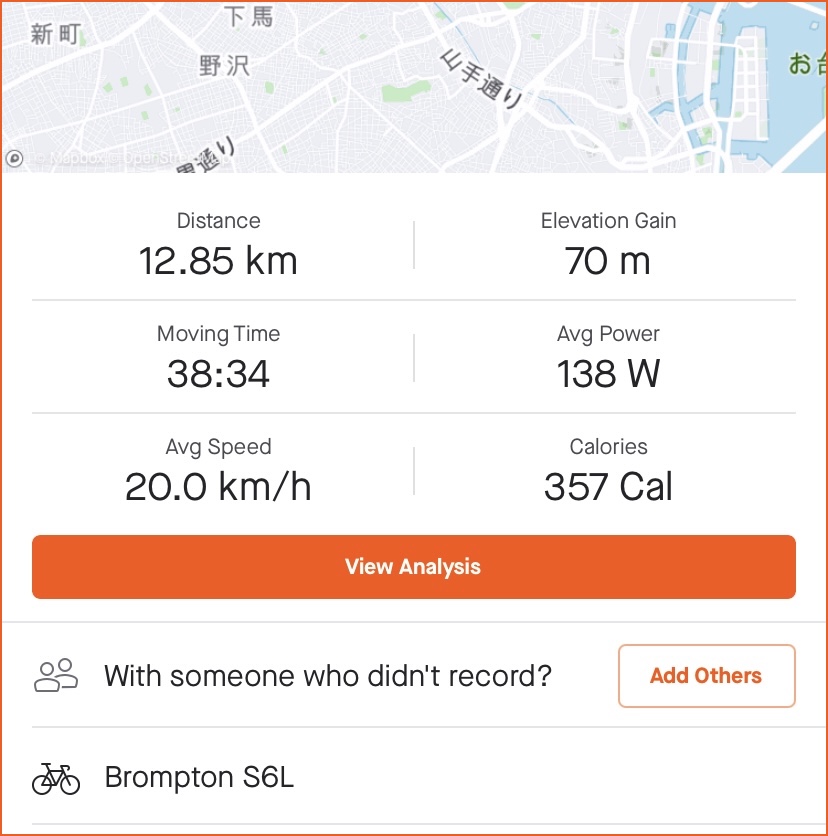 Screenshot of Strava ride summary